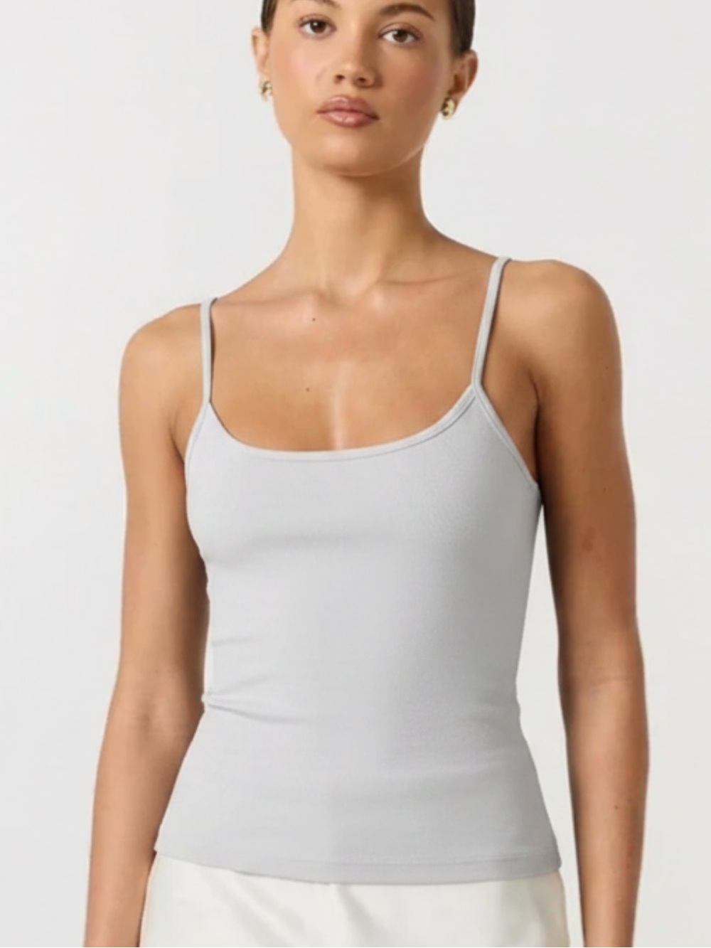 Dyna Sport Light Gray Cami Tank Top Layering Basic Fitted Small